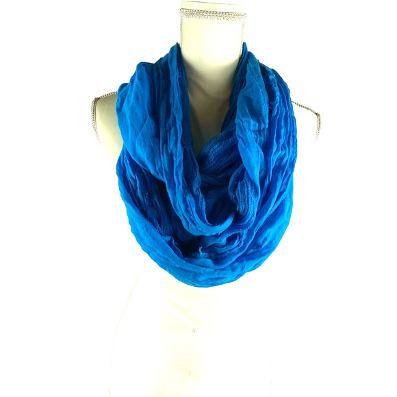 Infinity Scarf Blue 18 X 70 - Picture 7 of 9